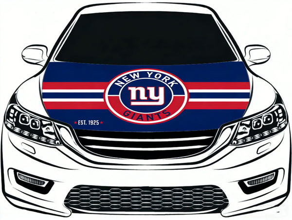 New York Giants Car Hood Cover Flag -NFL NY 4X5ft,/6X7FT 100% Polyester Elastic Fabrics Can be Washed Flag