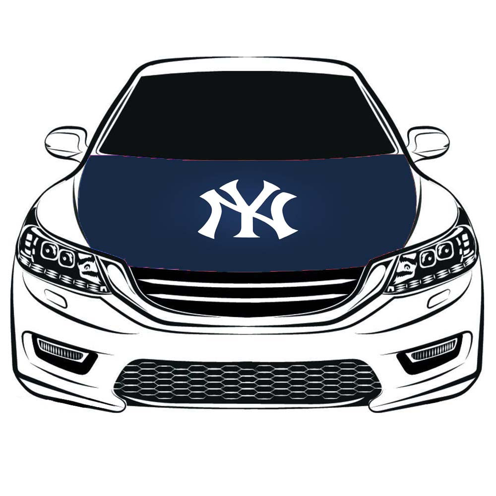 Car Hood Cover Flag New York Yankees, Engine Banner Flag of NY Yankees,3.3X5ft,/6X7FT100% Polyester Elastic Fabrics Can be Washed
