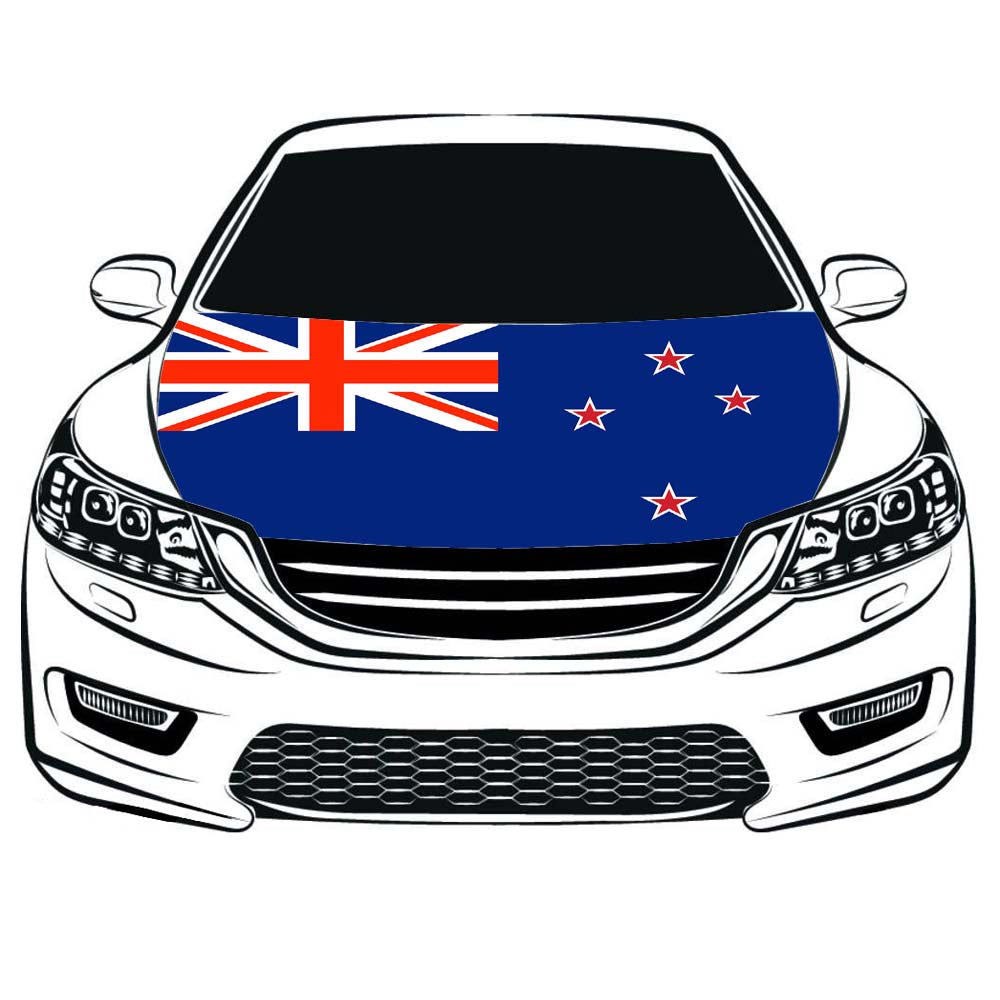 New Zealand Car Hood Cover Flag ,Engine Banner Flag of New Zealand,3.3X5ft,6X7FT 100% Polyester Elastic Fabrics Can be Washed Suitable for large SUV and Pickup Trucks