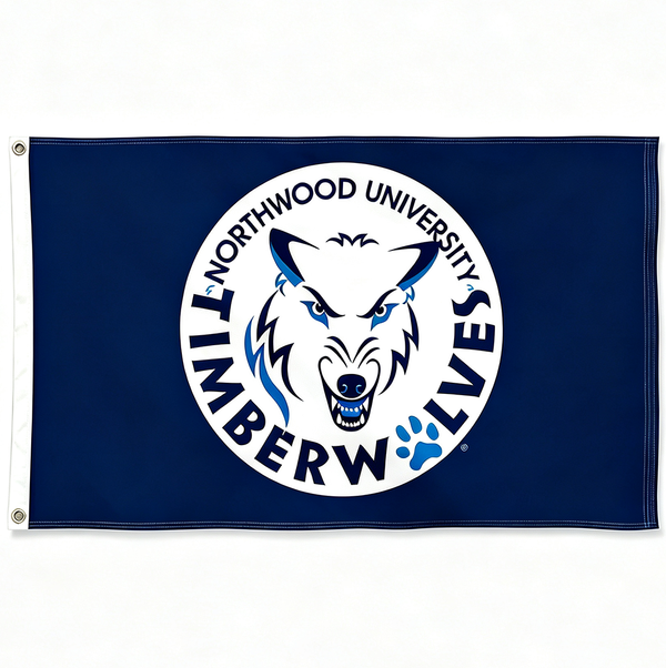 Northwood Timberwolves University Flag -NCAA 3x5 ft NU College  Banner-100% polyester-2 Metal Grommets-One sided /Two sided
