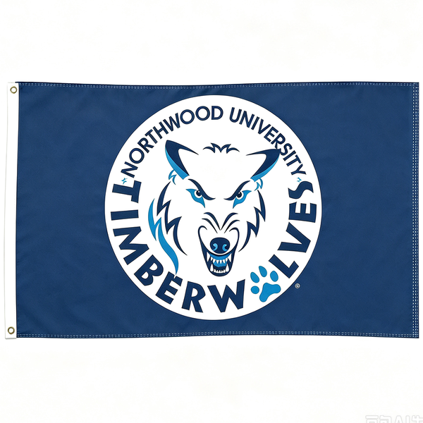 Northwood Timberwolves University Flag -NCAA 3x5 ft NU College  Banner-100% polyester-2 Metal Grommets-One sided /Two sided