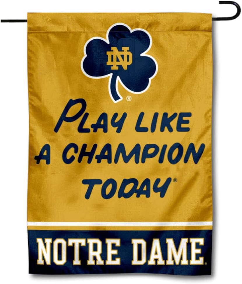 Notre Dame Fighting Irish Cheer ND Garden Flag -NCAA Irish Ireland Shamrock For Outdoor Indoor Home Garden Yard Decorations