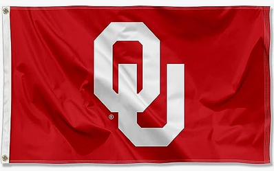 OU Oklahoma Sooners University Large College Flag -3x5 FT Banner-100% polyester-2 Metal Grommets