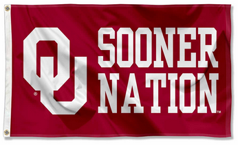 OU Oklahoma Sooners University Large College Flag -3x5 FT Banner-100% polyester-2 Metal Grommets