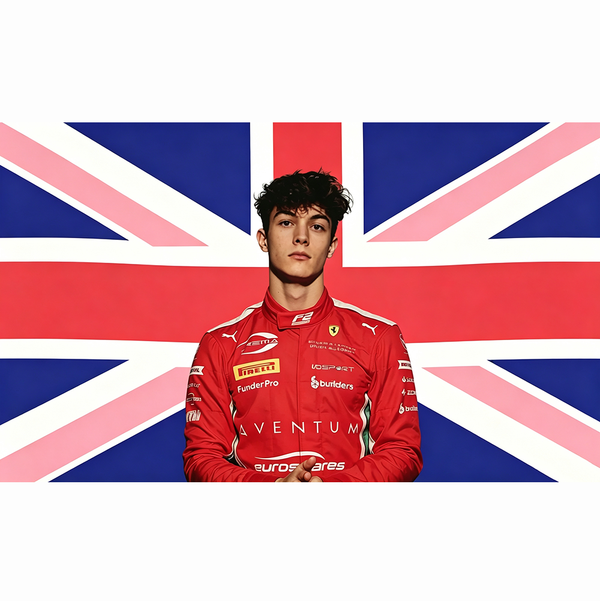 Oliver Bearman F1 Racing Flag -3x5 ft Esteban Ocon and Oliver Bearman Banner -100% polyester-2 Metal Grommets-One sided /Two sided