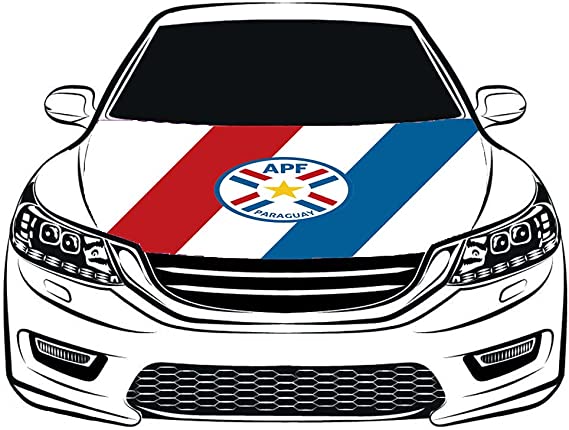 APF Paraguay Banner Engine Flag,Paraguay national football team Car Hood Cover Flag ,3.3X5ft,100% Polyester Elastic Fabrics Can be Washed