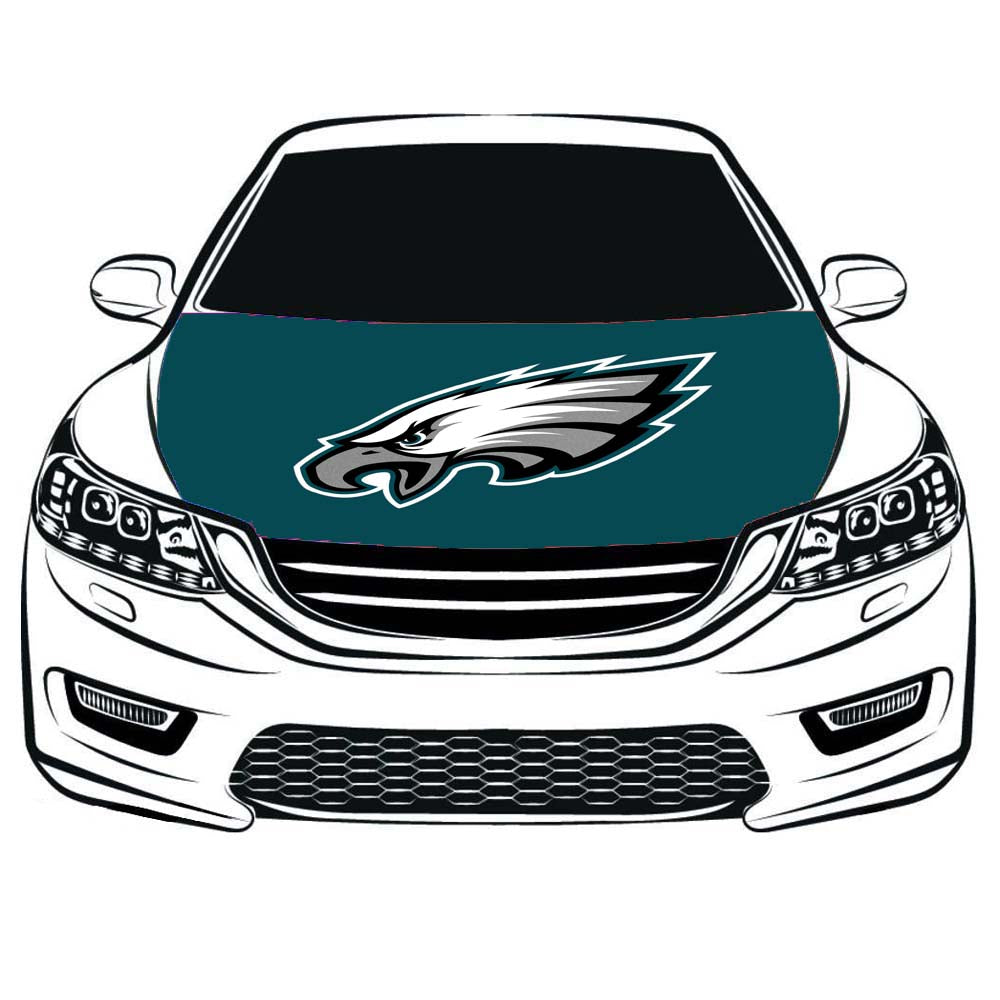 Philadelphia Eagles Banner, NFL Philadelphia Eagles Car Hood Cover Flag , Engine Banner,3.3X5ft,/6X7FT100% Polyester Elastic Fabrics Can be Washed