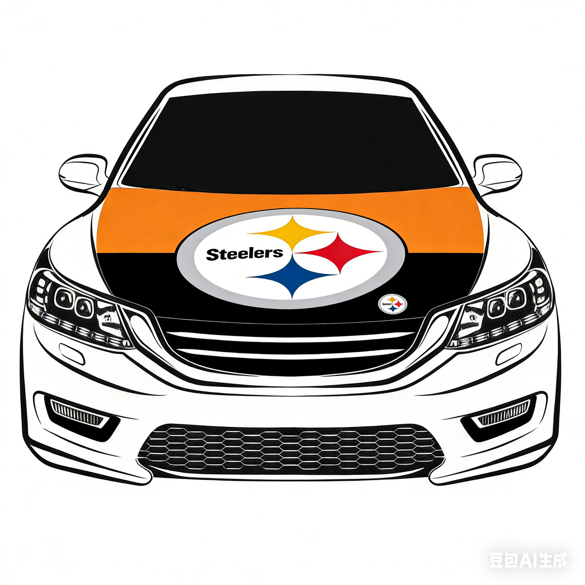 Pittsburgh Steelers NFL Car Hood Cover Flag , Engine Banner,4X5ft,/6X7FT100% Polyester Elastic Fabrics Can be Washed
