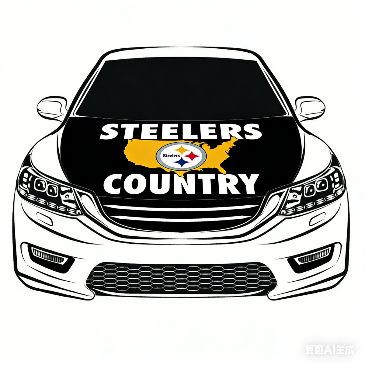 Pittsburgh Steelers NFL Car Hood Cover Flag , Engine Banner,4X5ft,/6X7FT100% Polyester Elastic Fabrics Can be Washed