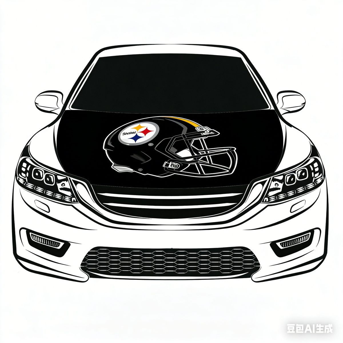 Pittsburgh Steelers NFL Car Hood Cover Flag , Engine Banner,4X5ft,/6X7FT100% Polyester Elastic Fabrics Can be Washed