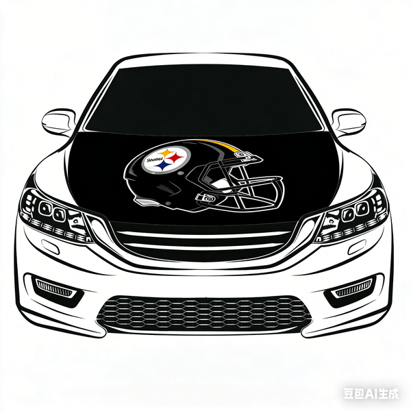Pittsburgh Steelers NFL Car Hood Cover Flag , Engine Banner,4X5ft,/6X7FT100% Polyester Elastic Fabrics Can be Washed