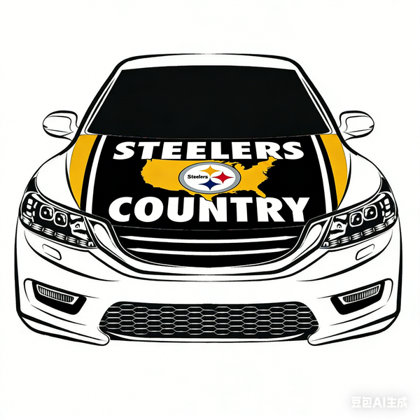 Pittsburgh Steelers NFL Car Hood Cover Flag , Engine Banner,4X5ft,/6X7FT100% Polyester Elastic Fabrics Can be Washed