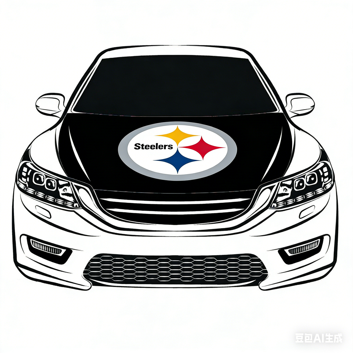Pittsburgh Steelers NFL Car Hood Cover Flag , Engine Banner,4X5ft,/6X7FT100% Polyester Elastic Fabrics Can be Washed
