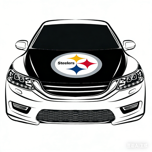 Pittsburgh Steelers NFL Car Hood Cover Flag , Engine Banner,4X5ft,/6X7FT100% Polyester Elastic Fabrics Can be Washed