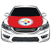 Pittsburgh Steelers Car Hood Cover Flag ,Engine Banner Flag of Pittsburgh Steelers,3.3X5ft, 100% Polyester Elastic Fabrics Can be Washed Suitable for large SUV and Pickup Trucks