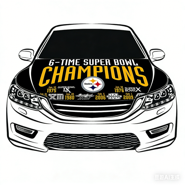 Pittsburgh Steelers NFL Car Hood Cover Flag , Engine Banner,4X5ft,/6X7FT100% Polyester Elastic Fabrics Can be Washed