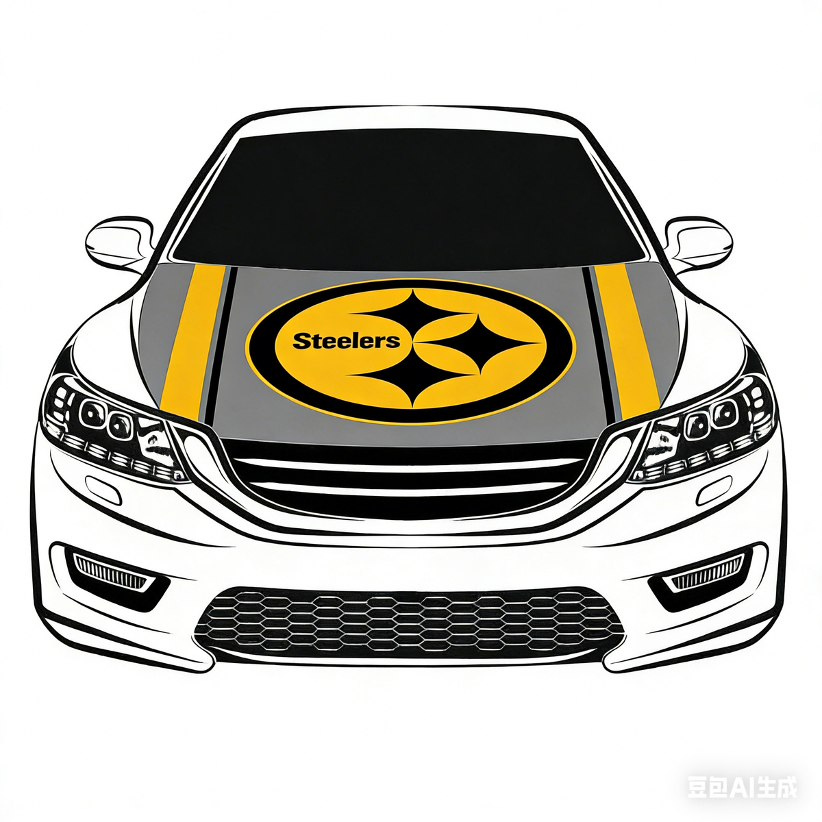 Pittsburgh Steelers NFL Car Hood Cover Flag , Engine Banner,4X5ft,/6X7FT100% Polyester Elastic Fabrics Can be Washed