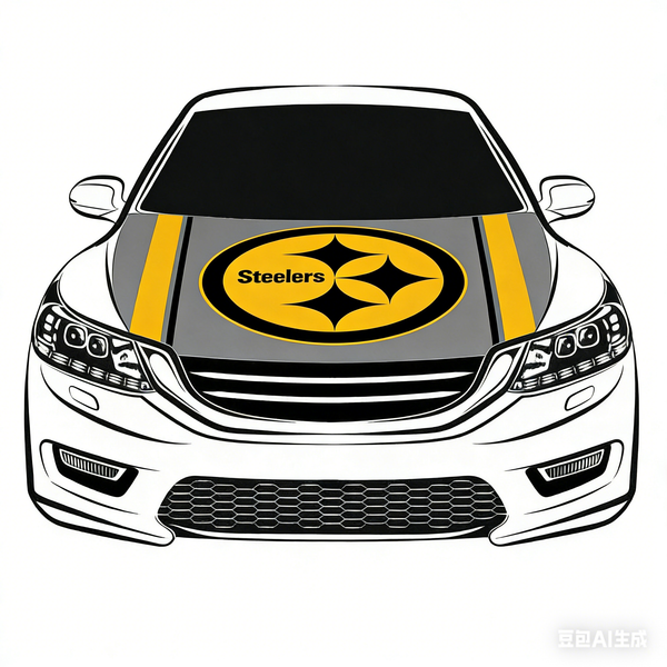 Pittsburgh Steelers NFL Car Hood Cover Flag , Engine Banner,4X5ft,/6X7FT100% Polyester Elastic Fabrics Can be Washed