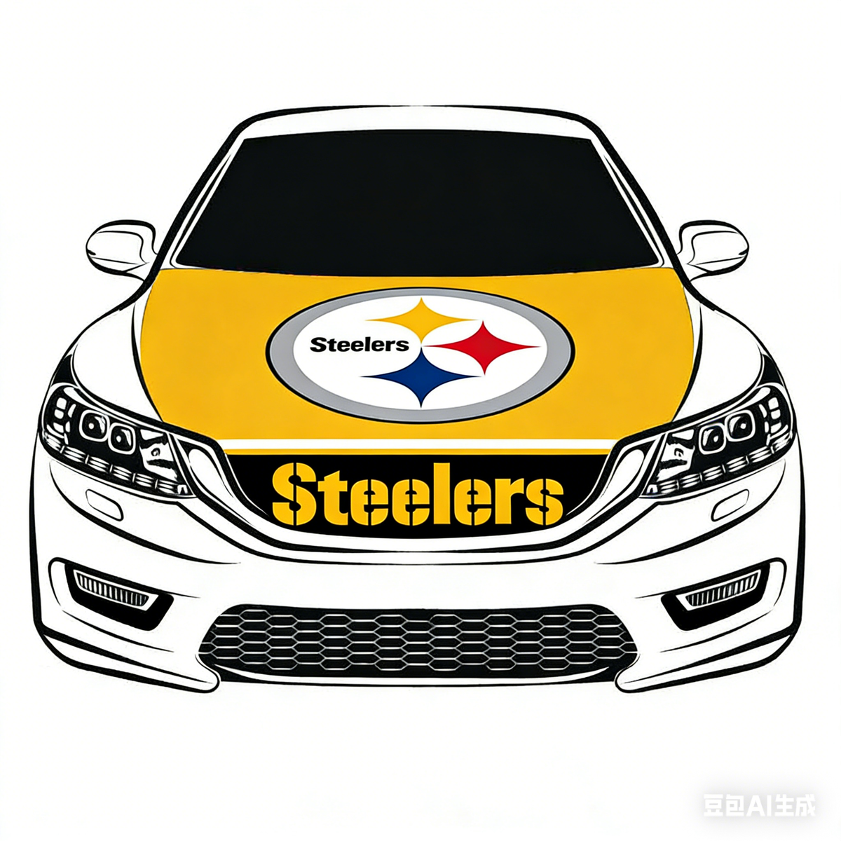 Pittsburgh Steelers NFL Car Hood Cover Flag , Engine Banner,4X5ft,/6X7FT100% Polyester Elastic Fabrics Can be Washed