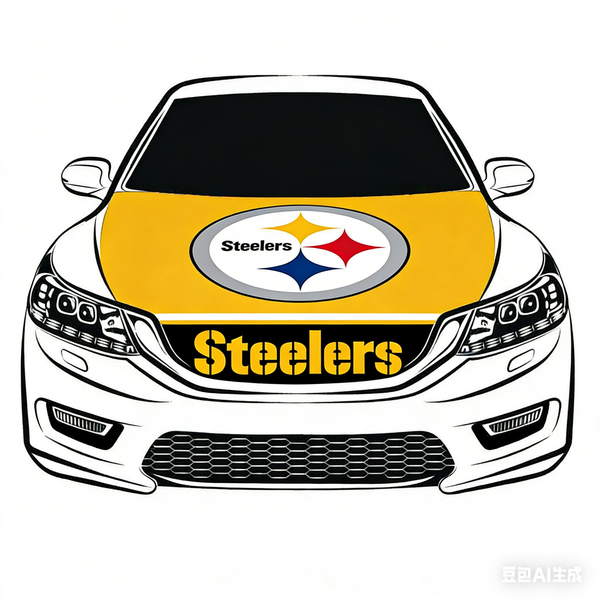 Pittsburgh Steelers NFL Car Hood Cover Flag , Engine Banner,4X5ft,/6X7FT100% Polyester Elastic Fabrics Can be Washed