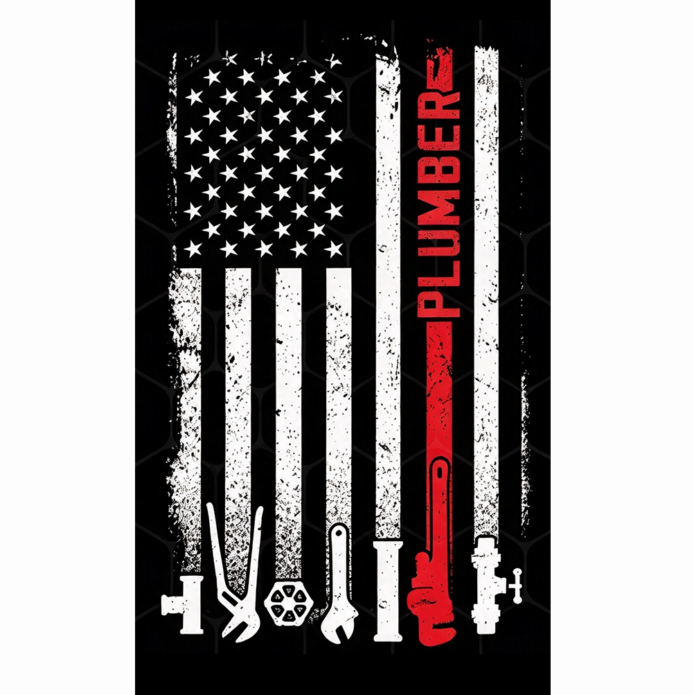 Plumber Flag- 3x5 FT Retro Plumber Banner-100% polyester-One sided / double sided