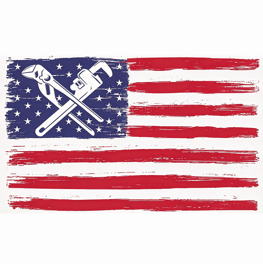 Plumber Flag- 3x5 FT Retro Plumber Banner-100% polyester-One sided / double sided