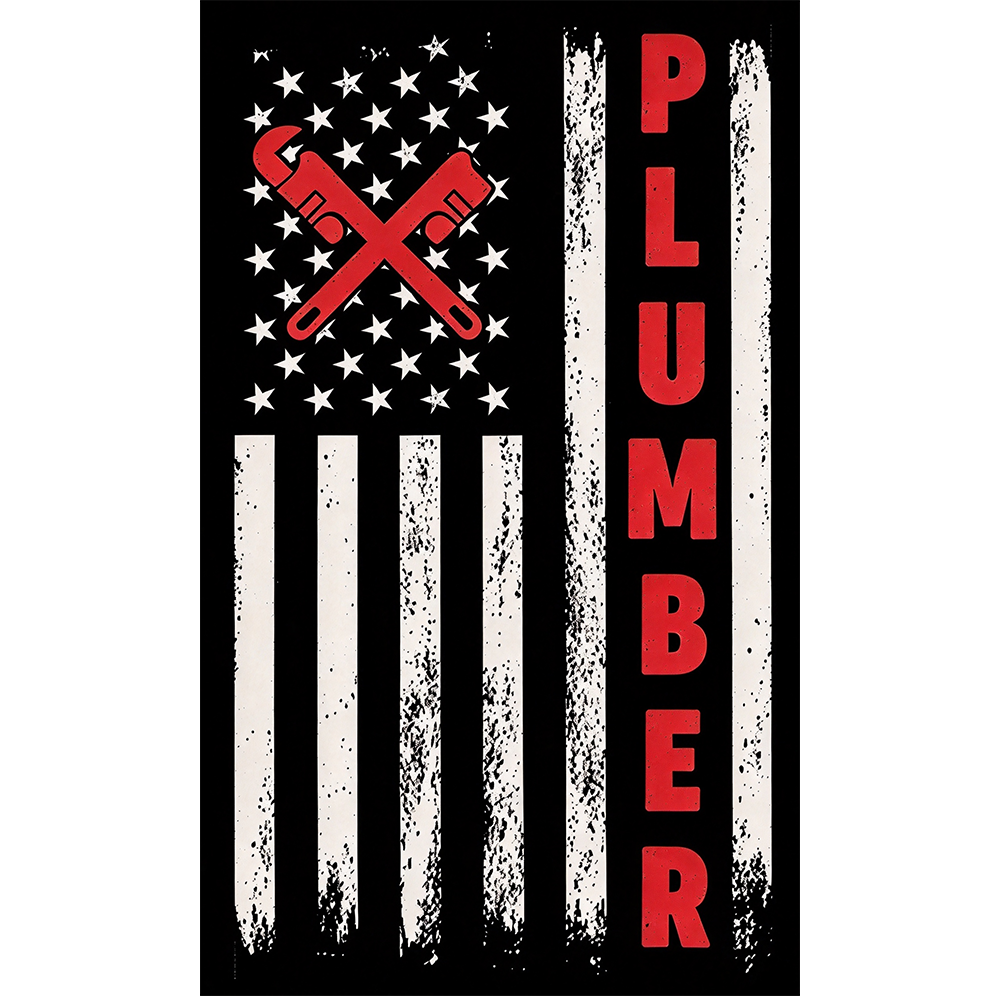 Plumber Flag- 3x5 FT Retro Plumber Banner-100% polyester-One sided / double sided