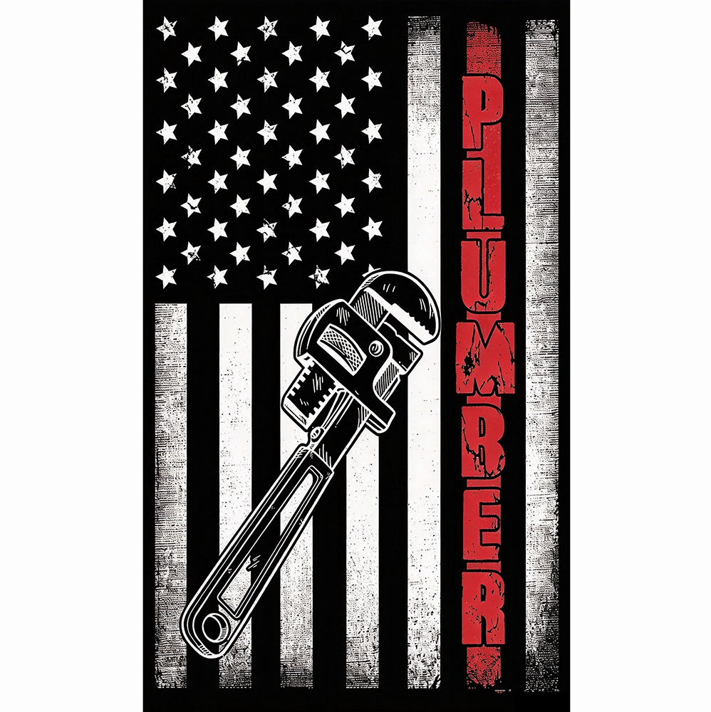 Plumber Flag- 3x5 FT Retro Plumber Banner-100% polyester-One sided / double sided
