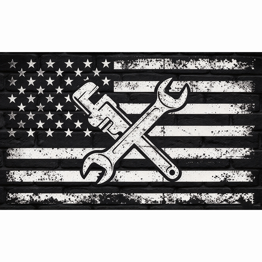Plumber Flag- 3x5 FT Retro Plumber Banner-100% polyester-One sided / double sided