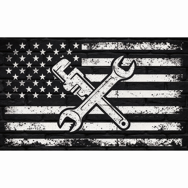 Plumber Flag- 3x5 FT Retro Plumber Banner-100% polyester-One sided / double sided