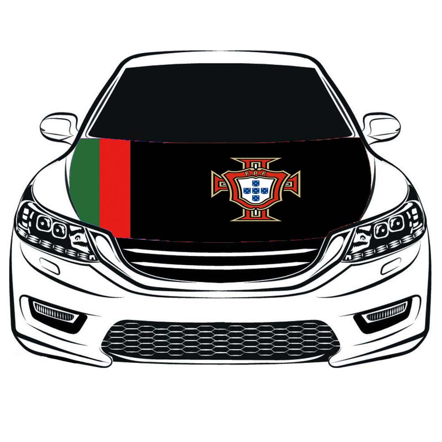 Portugal national football team Car Hood Cover Flag ,Engine Flag of Seleção Portuguesa de Futebol,3.3X5ft/6X7FT, 100% Polyester Elastic Fabrics Can be Washed Suitable for large SUV and Pickup Trucks