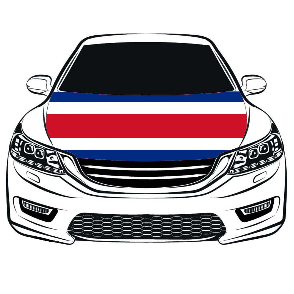 Costa Rica Flag, Car Hood Cover Flag The Republic of Costa Rica ,La República de Costa Rica Engine Banner,3.3X5ft,/6X7FT100% Polyester Elastic Fabrics Can be Washed