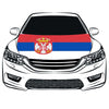 Serbia Car Hood Cover Flag ,Engine Banner Flag of Serbia,3.3X5ft, 100% Polyester Elastic Fabrics Can be Washed Suitable for large SUV and Pickup Trucks