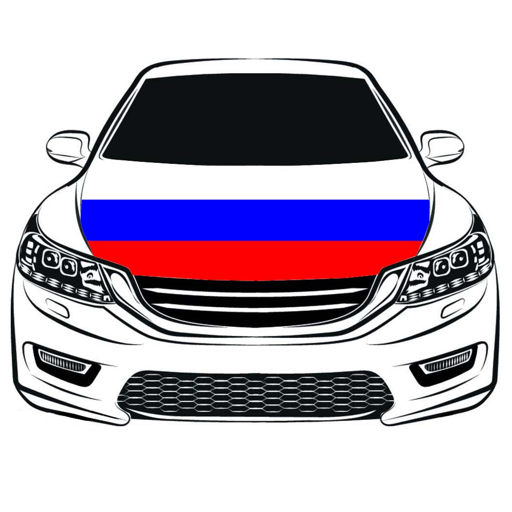 Russia Banner,Car Hood Cover Flag Russian Federation , Engine Banner,3.3X5ft/6X7FT,100% Polyester Elastic Fabrics Can be Washed