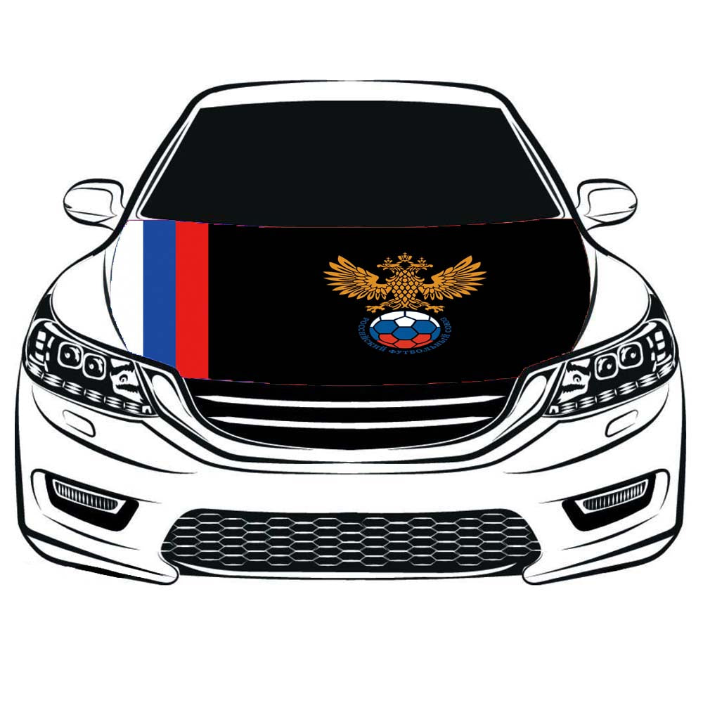 Russia National Football Team Car Hood Cover Flag , Engine Banner Сборная России по футболу,3.3X5ft/6X7FT,100% Polyester Elastic Fabrics Can be Washed
