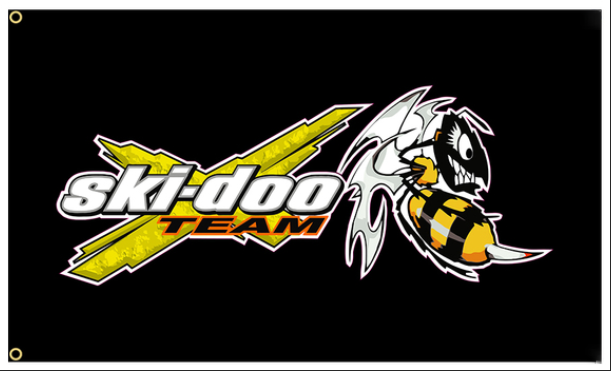 Ski Doo Killer Bee Snowmobile Flag-3x5 FT Banner-100% polyester-2 Metal Grommets