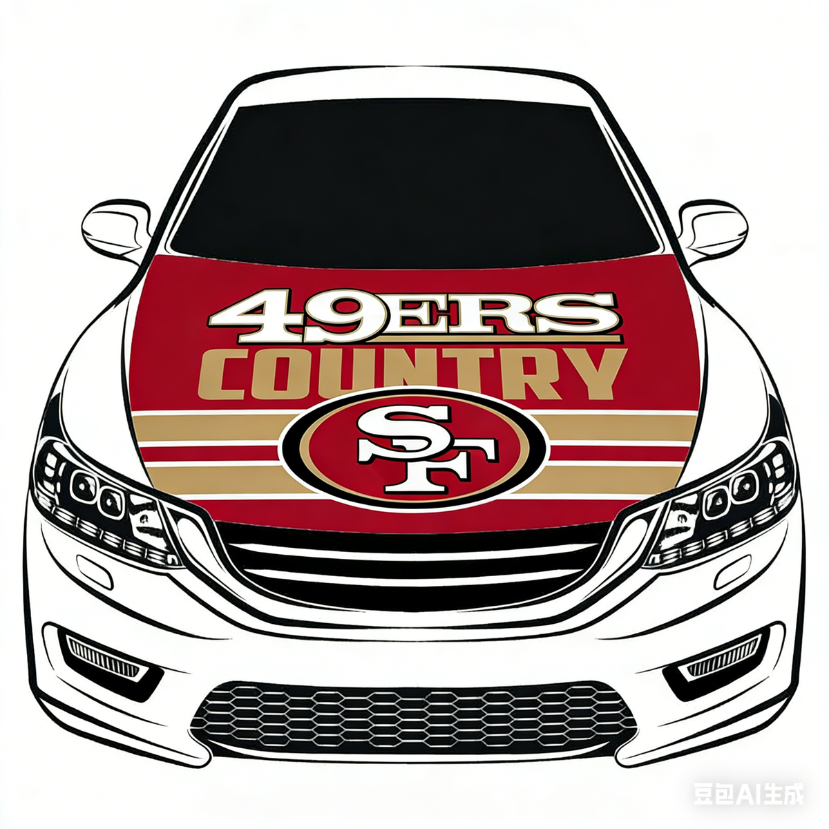 San Francisco 49ers Flag NFL Car Hood Cover Flag , Engine Banner,4X5ft,/6X7FT100% Polyester Elastic Fabrics Can be Washed
