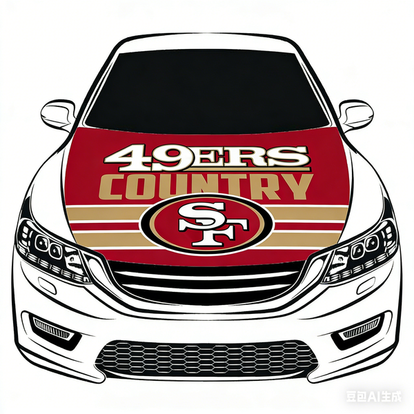 San Francisco 49ers Flag NFL Car Hood Cover Flag , Engine Banner,4X5ft,/6X7FT100% Polyester Elastic Fabrics Can be Washed