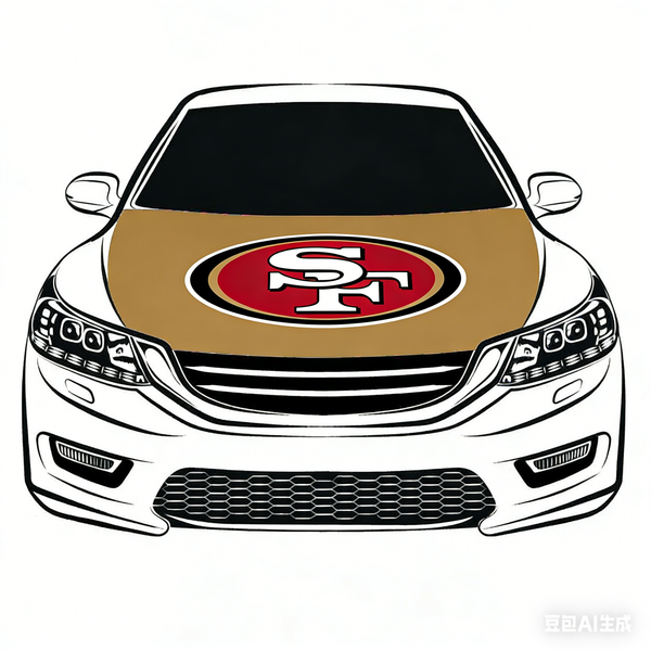 San Francisco 49ers Flag NFL Car Hood Cover Flag , Engine Banner,4X5ft,/6X7FT100% Polyester Elastic Fabrics Can be Washed