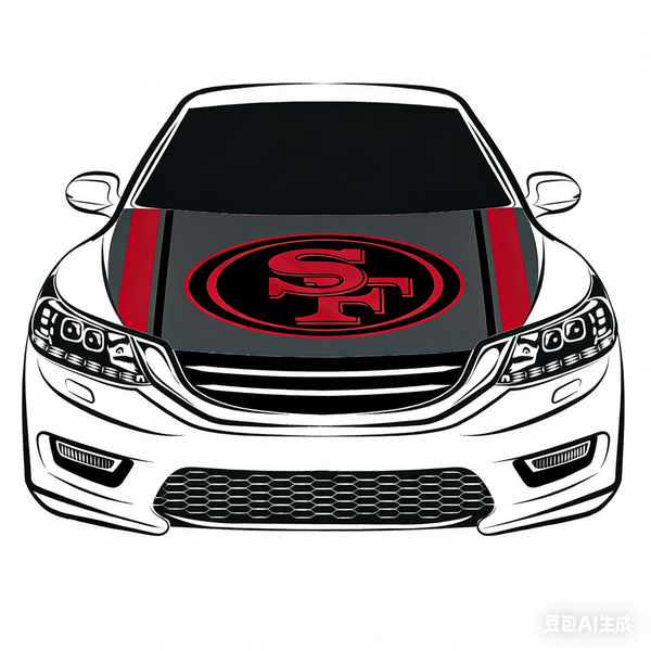 San Francisco 49ers Flag NFL Car Hood Cover Flag , Engine Banner,4X5ft,/6X7FT100% Polyester Elastic Fabrics Can be Washed