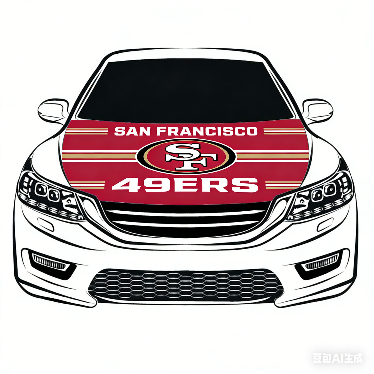San Francisco 49ers Flag NFL Car Hood Cover Flag , Engine Banner,4X5ft,/6X7FT100% Polyester Elastic Fabrics Can be Washed