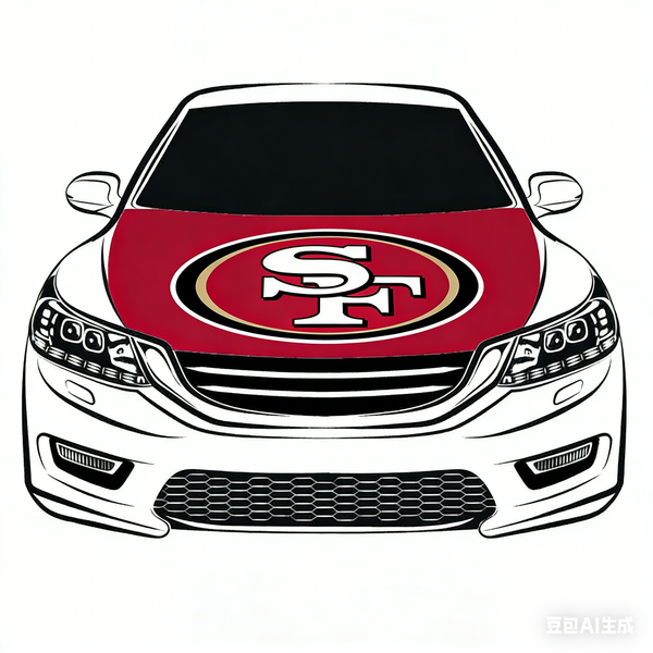 San Francisco 49ers Flag NFL Car Hood Cover Flag , Engine Banner,4X5ft,/6X7FT100% Polyester Elastic Fabrics Can be Washed