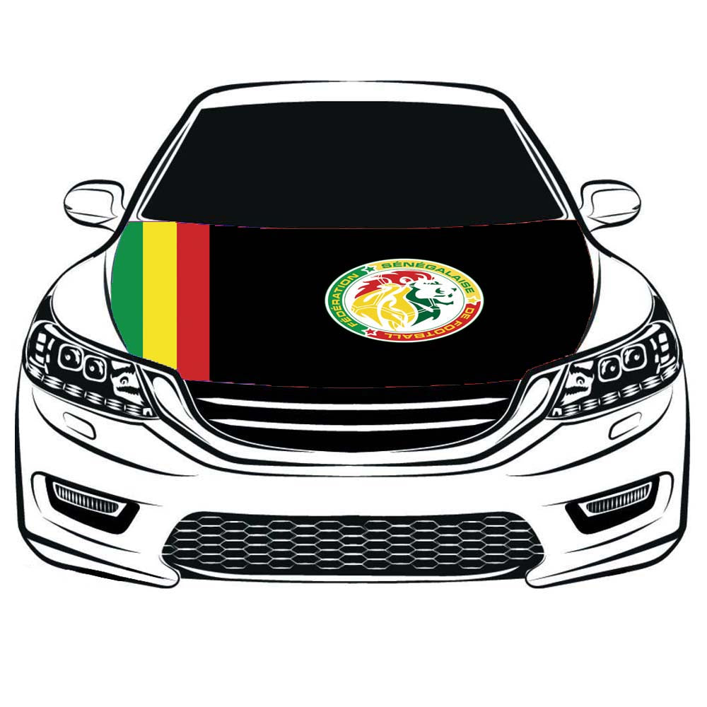 Senegal national football team Car Hood Cover Flag ,Engine Banner Flag of Senegal national team,3.3X5ft/6X7FT, 100% Polyester Elastic Fabrics Can be Washed Suitable for large SUV and Pickup Trucks