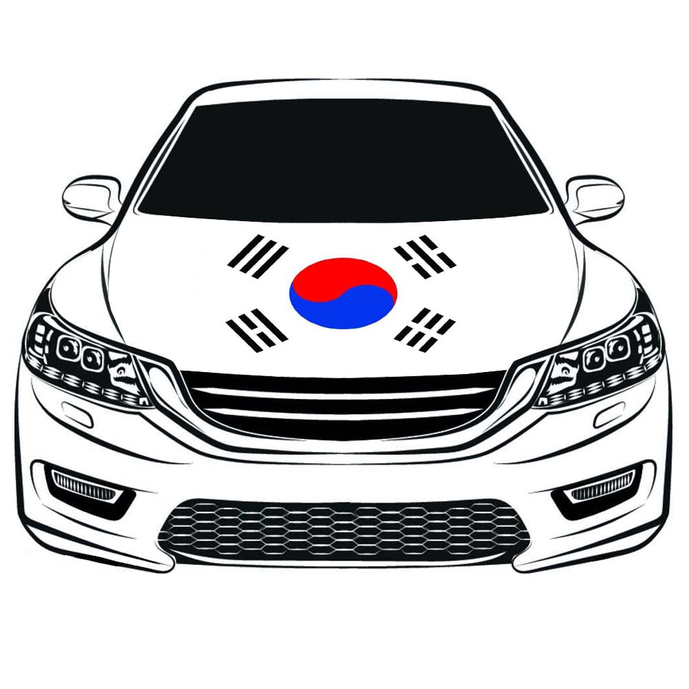South Korean Flag ,Car Hood Cover Flag ,Taegeukgi Engine Banner,3.3X5ft,/6X7FT100% Polyester Elastic Fabrics Can be Washed