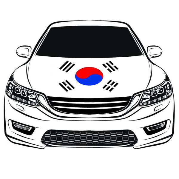 South Korean Flag ,Car Hood Cover Flag ,Taegeukgi Engine Banner,3.3X5ft,100% Polyester Elastic Fabrics Can be Washed
