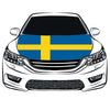 Swedish flag，Sweden Car Hood Cover Flag ,Engine Flag of Sweden,3.3X5ft, 100% Polyester Elastic Fabrics Can be Washed Suitable for large SUV and Pickup Trucks