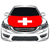 Swiss Flag, Schweizerfahne Car Hood Cover Flag of Switzerland ,Engine Flag,3.3X5ft, 100% Polyester Elastic Fabrics Can be Washed Suitable for large SUV and Pickup Trucks