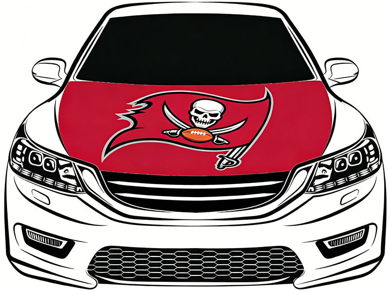 Tampa Bay Buccaneers Flag Car Hood Cover Flag NFL SKOL 4X5ft,/6X7FT 100% Polyester Elastic Fabrics Can be Washed Flag