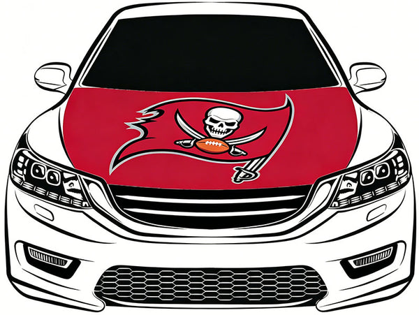 Tampa Bay Buccaneers Flag Car Hood Cover Flag NFL SKOL 4X5ft,/6X7FT 100% Polyester Elastic Fabrics Can be Washed Flag