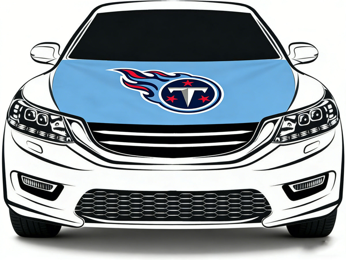 Tennessee Titans car hood cover flag NFL 4X5ft,/6X7FT 100% Polyester Elastic Fabrics Can be Washed Flag